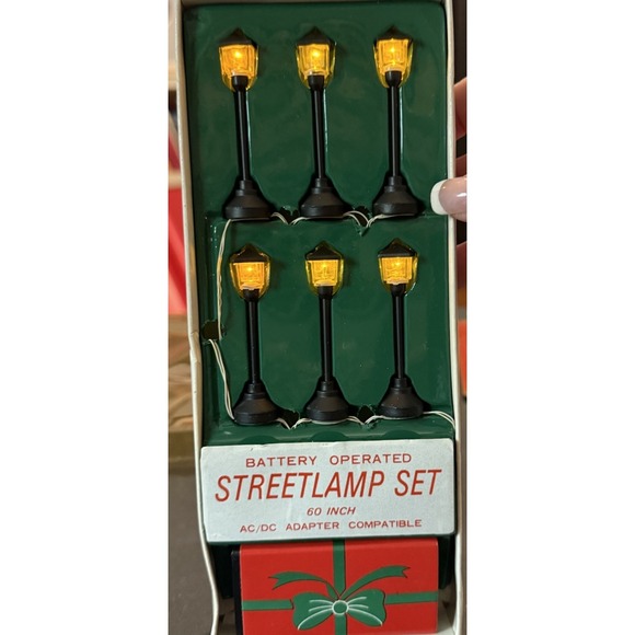 VINTAGE NEW Dept 56 Street Lamp Set 6 2" Lamps 60" Battery Operated 3636-6 - Picture 1 of 6